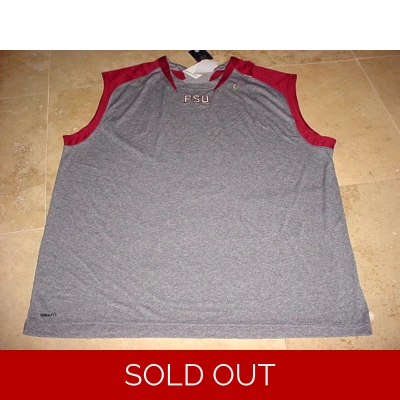 Nike Florida State Seminoles Dri-Fit Sleeveless Training Tank Garnet/Gray 3XL